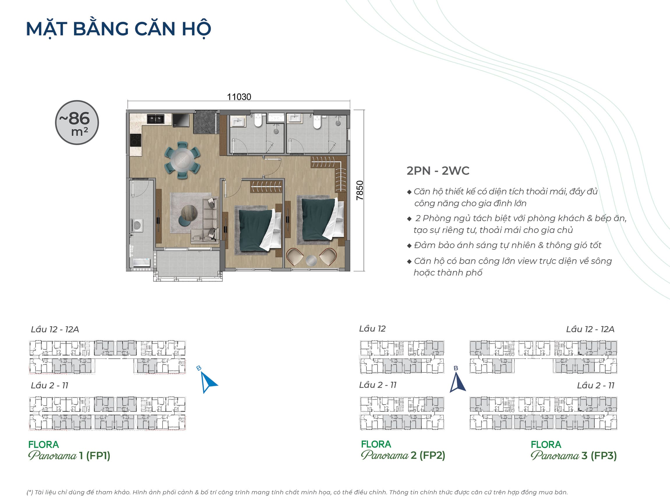 Layout thiết kế căn hộ 86m2 tòa Flora Panorama. Layout thiết kế căn hộ 86m2 tòa Flora Panorama.