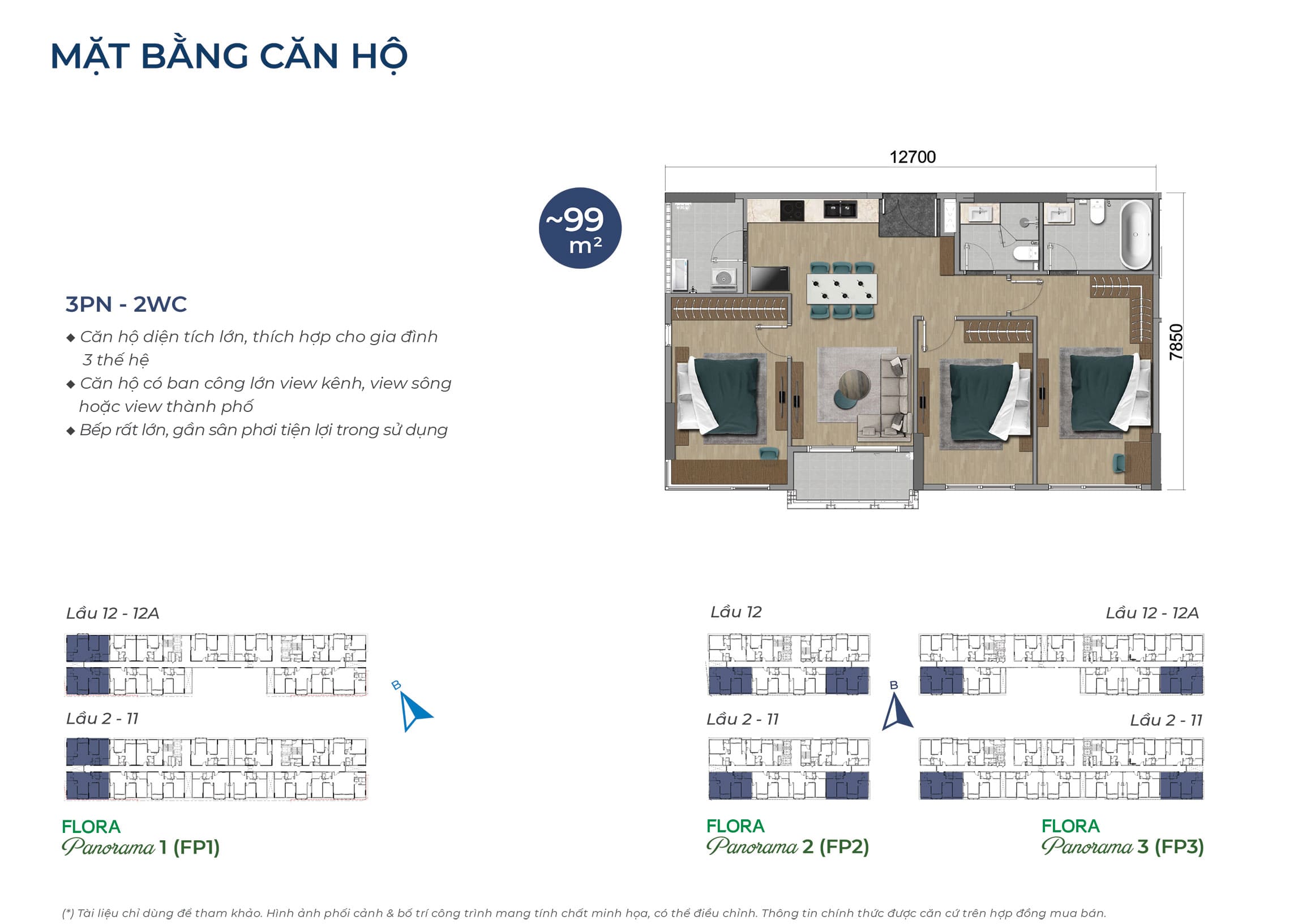 Layout thiết kế căn hộ 99m2 tòa Flora Panorama. Layout thiết kế căn hộ 99m2 tòa Flora Panorama.