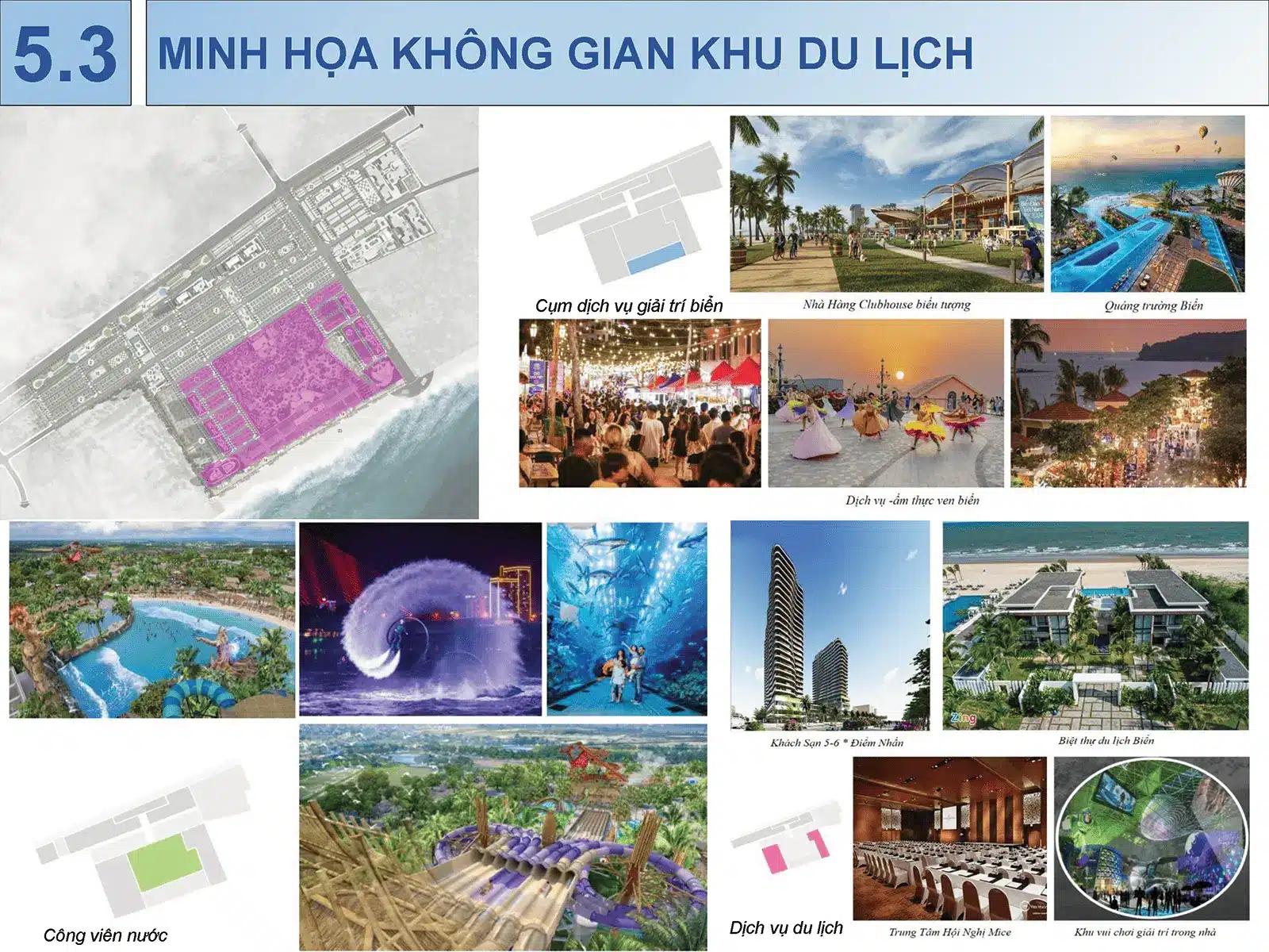 Minh họa khu du lịch của dự án Sun Group Vũng Tàu với các tiện ích đẳng cấp quốc tế.