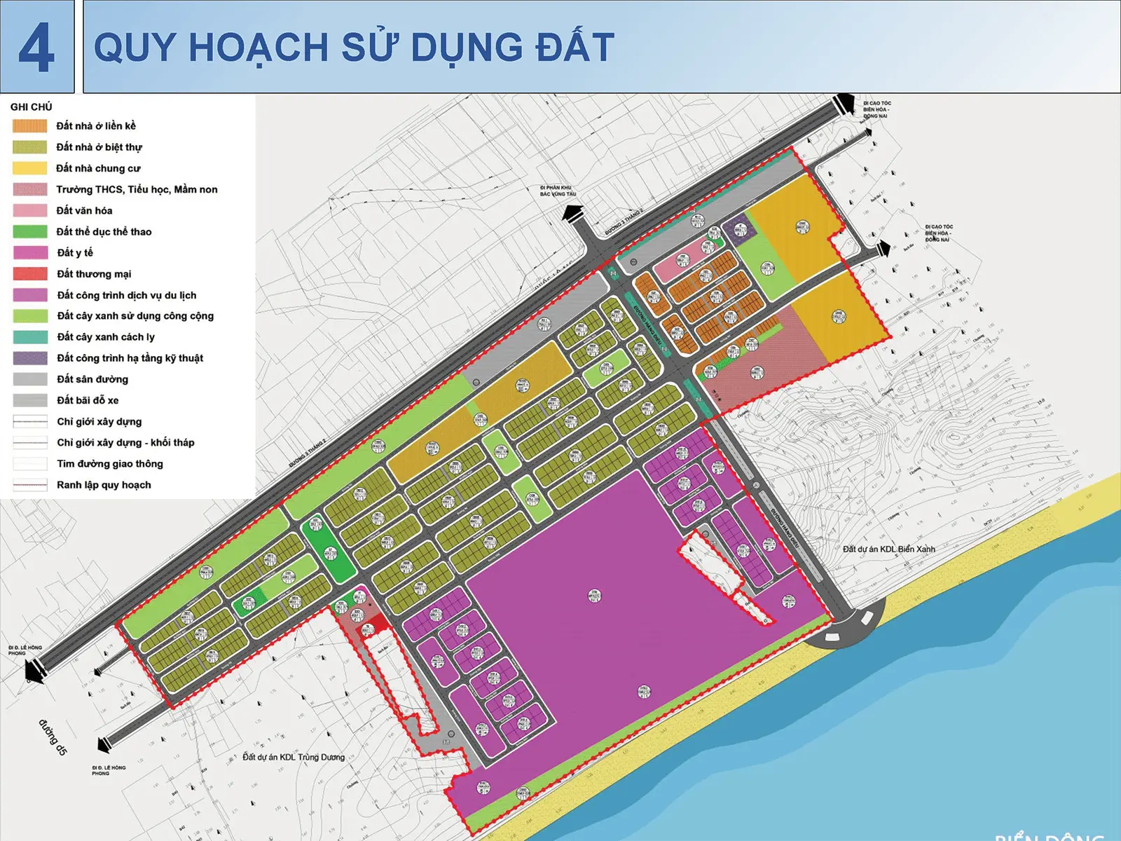 Quy hoạch sử dụng đất tại dự án Khu đô thị Sun Group Vũng Tàu trên đường 3 Tháng 2, Phường 10.