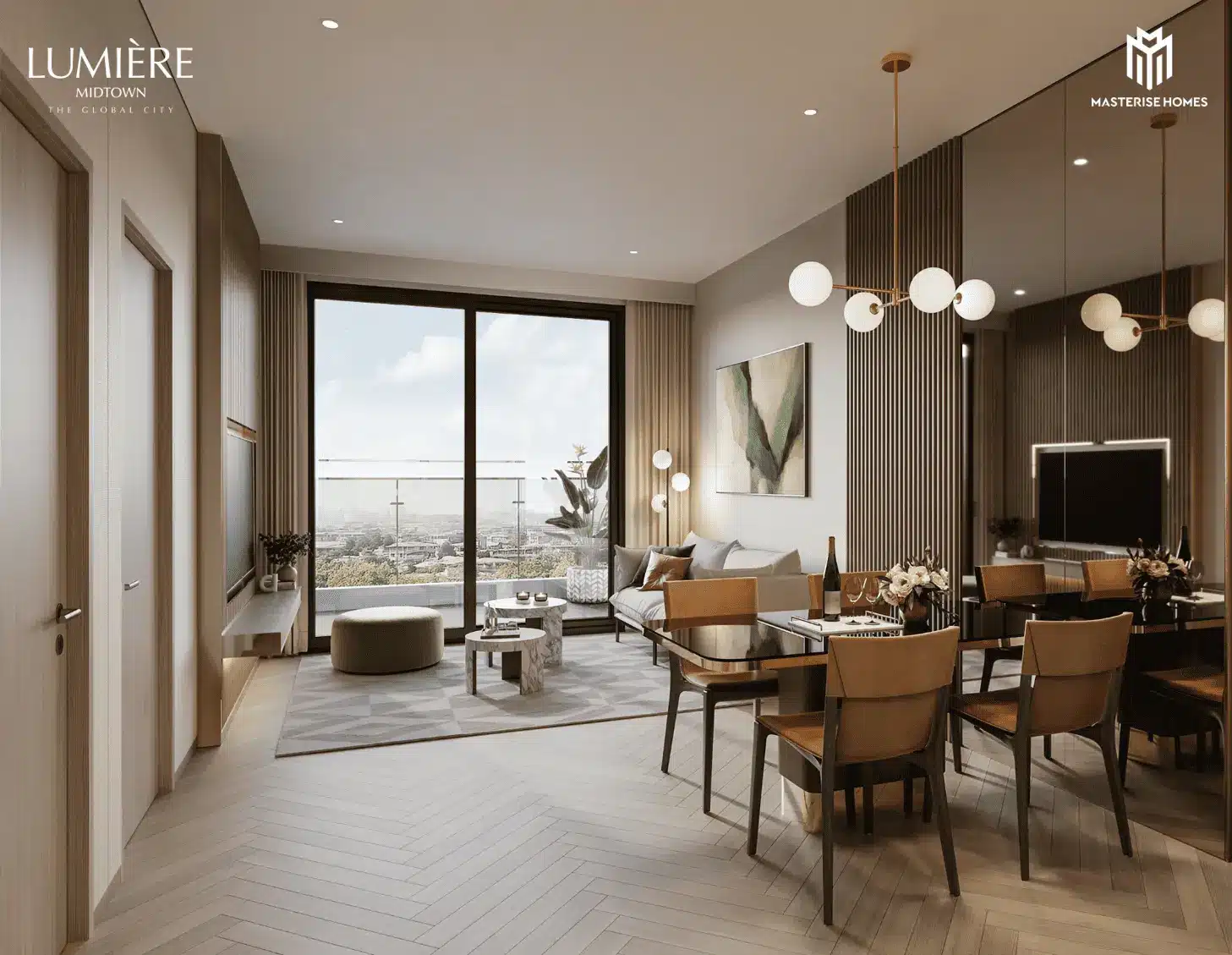 Thiết kế nội thất sang trọng tại LUMIÈRE Midtown mang đến không gian sống tinh tế và đẳng cấp.