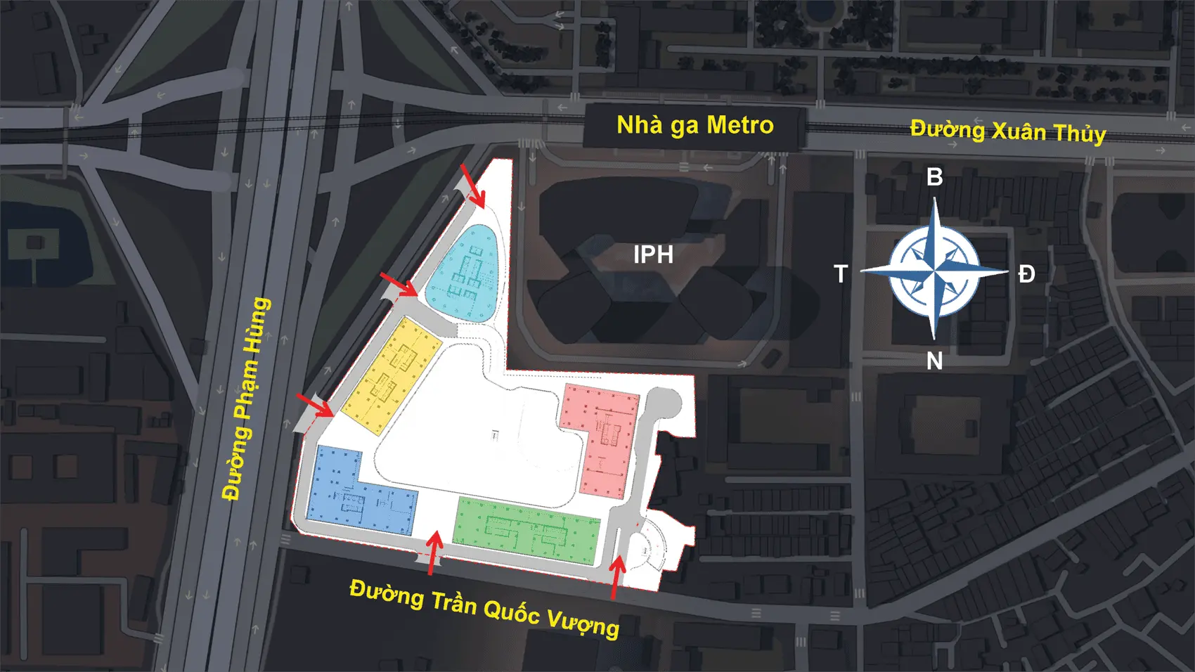 Vị trí kim cương Sun Group Cầu Giấy: Ngã tư Phạm Hùng – Xuân Thủy, kết nối tiện ích vượt trội.